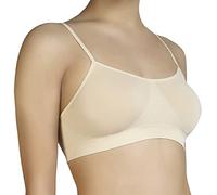 Annes styling Brasier invisible sin costuras para mujer, sin aros, soporte superior para segunda piel, ajuste cómodo, sin relleno, natural, L/XL