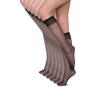 Annes styling Calcetines de mujer Hasta la rodilla 15 DEN Sin presión Ligeros y cómodos Todos los días Material liso Talla única Seis pares Sheena15, Nero