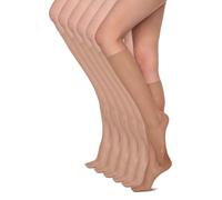 Annes styling Calcetines de mujer Hasta la rodilla 15 DEN Sin presión Ligeros y cómodos Todos los días Material liso Talla única Seis pares Sheena15, Visone