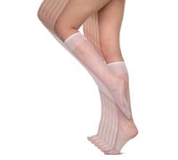 Annes styling Calcetines de mujer Hasta la rodilla 15 DEN Sin presión Ligeros y cómodos Todos los días Material liso Talla única Seis pares Sheena15, Bianco