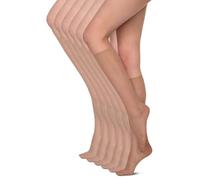 Annes styling Calcetines de mujer Hasta la rodilla 15 DEN Sin presión Ligeros y cómodos Todos los días Material liso Talla única Seis pares Sheena15, Daino