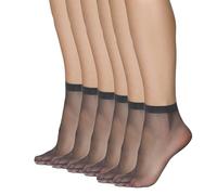 Annes styling Calcetines transparentes mate ultrafinos para mujeres y niñas, calcetines de tobillo de corte bajo, casuales, elegantes, cómodos, 15 DEN, grosor ideal para sandalias y tacones, Frida15,