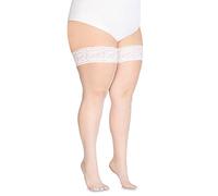 Annes styling Calze Rete - Medias de malla de malla de silicona con parte superior de encaje y diamantes de nailon