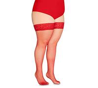 Annes styling Calze Rete Medias de rejilla para sujetar encaje de silicona Calcetines de nailon con diamantes altos, Rosso TG-5/6