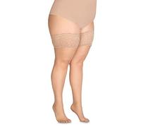 Annes styling Cecile - Medias altas de encaje para mujer, opacas, 20 denier con silicona antideslizante, Visone M/L