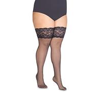 Annes styling Cecile - Medias altas de encaje para mujer, opacas, 20 denier con silicona antideslizante, Grafit XXL/3XL