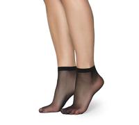 Annes styling Frida15 Calcetines Tobilleros para Mujer, Paquete de 2 Nero, Altoa única (Pack de 2)