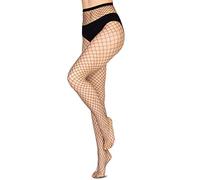 Annes styling Medias de red de malla de diamante para mujer, Angelina Nero, M-L