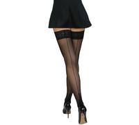 Annes styling Medias Sensuales Para Mujer Con Costura Trasera De 20 Denier Sensuales Parte Superior De Encaje Muslo Alto Con Silicona, Nero TG-5/6