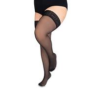 Annes styling Sila - Medias de nailon opacas de 40 denier para mujer, con silicona invisible, Nerón, Large