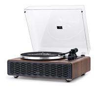 Annesburg Tocadiscos de vinilo con altavoces, tocadiscos Bluetooth para discos de vinilo, transmisión por correa de alta fidelidad 33/45 RPM, cartucho magnético AT-3600L, diseño retro de madera