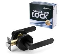 ANNFUZ Cerradura de palanca de puerta de paso interior para pasillo (paquete de 1, negro mate)