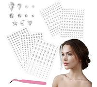Annhao 668 Piezas Diamantes para la Cara Pegatinas Gemas, Autoadhesivas Diamantes Pegatinas Cara Brillantes con Pinzas, para Uñas Faciales Ojos Festivales Bodas DIY Decoraciones