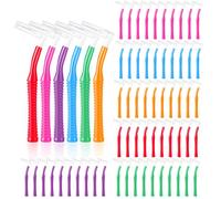 Annhua Cepillos interdentales 60 unidades, cepillos dentales en forma de L con cubierta
