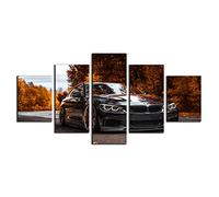 Annick Goutal 5 Paneles De Arte De Pared Moderno BMW M4 Coche Deportivo Póster Impreso Lienzo Pintura Vehículo De Lujo Imagen De Velocidad Sala De Estar Decoración del Hogar (3,50x100 cm(Sin Marco))