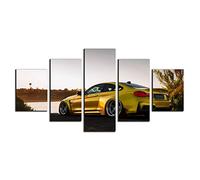 Annick Goutal 5 Paneles De Arte De Pared Moderno BMW M4 Coche Deportivo Póster Impreso Lienzo Pintura Vehículo De Lujo Imagen De Velocidad Sala De Estar Decoración del Hogar (12,75x150 cm(con Marco))