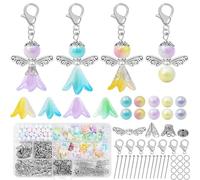 Annickee Llavero Ángel de la Guarda, 55 Kits DIY Colgantes de Ángel de la Guarda, Llaveros de Ángell, Juego de Llaveros Caseros para Recuerdos de Comunion, Bautizo, Boda, Navidad, Artesanía