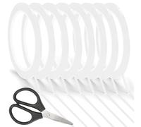 Annickee Tiras Adhesivas Coloridas, 8 Rollos de Cinta Adhesiva para Pizarra Blanca, Cinta Adhesiva para Manualidades, Cinta de Gráficos con Tijeras Pequeñas, Líneas de Maqueta(3mm x 66m) (Blanco)