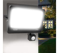 ANNIFUNLY Foco LED Exterior con Sensor De Movimiento, 100W 10000LM Foco Proyector 6500K Blanco Frío Impermeable IP66 Floodlight Luces, Focos Led Exterior Para Casa, Jardín, Garaje, Patio, Entrada