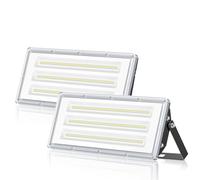 ANNIFUNLY Focos LED Exterior 100W 10000LM, 2 Piezas Foco Proyector LED Luz Fría Iluminación Exterior 6500K, IP67 Impermeable LED Floodlight Con Controlador LED Driver para Jardín, Patios, Garaje
