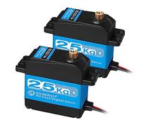 ANNIMOS 2Pack RC Servo 25KG Dirección Digital Motor 7.4V Completo Engranaje de Metal Alto par a Prueba de Agua para DIY Robotic RC Cars