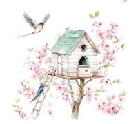 Anniversary House Tiflair Birdhouse in The Spring - Servilletas de almuerzo de 3 capas, 33 x 33 cm, 20 unidades, para decoración de mesa y decoupage, pájaro, Pascua PJ380024