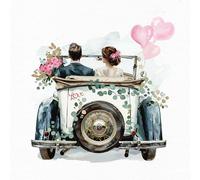 Anniversary House Tiflair Journey into Happiness PJ378522 - Servilletas de lujo de 3 capas, diseño de coche