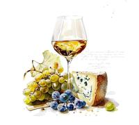 Anniversary House Tiflair PJ344671 - Servilletas de lujo con diseño de vino y queso de 3 capas, paquete de 20
