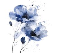 Anniversary House Tiflair PJ367218 - Servilletas de lujo de 3 capas, diseño floral, color azul marino, paquete de 20