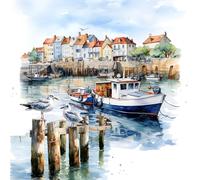 Anniversary House Tiflair PJ370090 - Servilletas de lujo de 3 capas, diseño de pueblo pesquero