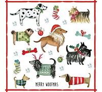 Anniversary House Tiflair - Servilletas navideñas de lujo, diseño de perros de Navidad, servilletas de papel grueso y fuerte, 3 capas, multicolor PJ310728