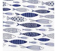 Anniversary House Tiflair Shoal of Blue Fish - Servilletas de 3 capas