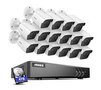 ANNKE 16 Canales 5MP Kit de Videovigilancia, DVR 3K Lite con Disco Duro de 4TB, 16 Cámaras Exteriores CCTV 5MP, Detección por IA de Personas y Vehículos, Sistema de Seguridad para Hogar y Negocio