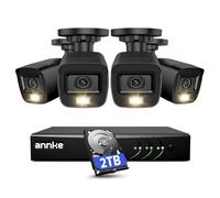 ANNKE 3K Kit de Videovigilancia con Audio y Visión Nocturna en Color, DVR 8CH con Detección Personas/Vehiculos y Disco Duro 2TB, 4X 3K Cámaras Analógica, IP67, Grabación 24/7, Alarmas por Email