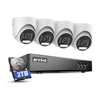 ANNKE 3K Kit Telecamere Videosorveglianza con Audio e Visione Notturna a Colori, H.265+ DVR 8 Canali con Rilevamento Uomini/Veicoli, 4X 3K Videocamera Esterna, Hard Disk da 2TB, Accesso Remoto, IP67