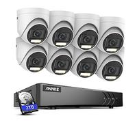 ANNKE 3K Kit Videosorveglianza Esterno con Audio e Rilevamento Uomini/Veicoli, DVR 8 Canali con 2TB HDD e 8X 3K Telecamere con Visione Notturna a Colori, Avvisi Email con Immagini, Registrazione 24/7