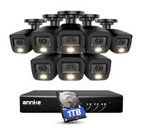 ANNKE 3K Lite 8 Canales 5 en 1 DVR con Detección Personas/Vehiculos, 8X 1080p Visión Nocturna en Color Cámaras Kit de Videovigilancia CCTV con 1TB HDD, Acceso Remoto, Alerta por Email con Imágenes