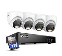 ANNKE 3K Lite 8 Canales DVR 5 en 1 con Detección de Personas y Vehiculos, 4X 1080p Kit Camaras de Vigilancia Exterior con Disco Duro 1TB, Visión Nocturna en Color, Grabación 24/7