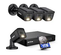 ANNKE 3K Lite 8CH DVR con Detección Personas/Vehiculos, 4X 1080P Visión Nocturna en Color Cámaras Kit de Videovigilancia con Disco Duro 1TB, Alarmas por Email, Grabación 24/7, Luz Dual Inteligente