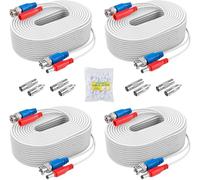 ANNKE 4x 30m/100ft Cable de Video DC Power HD/AHD/TVI Premade All-in-One BNC Video para Cámara CCTV DVR Sistema de Ceguridad Grabadora de Vigilancia, Blanco