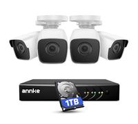 ANNKE 5MP Kit de Vigilancia CCTV con Detección de Personas/Vehiculos, 3K Lite 8 Canales DVR con Disco Duro 1TB, 4X 5MP Cámaras Analógica Bullet para Exteriores, 30m Visión Nocturna, Alarmas Email