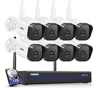 ANNKE Kit Camara de Vigilancia WiFi Exterior 3MP 8CH NVR con 8 Sistema 3MP kit de vigilancia inalámbrica H.264+ Compresión IP66 Impermeable IP Cámara de Vigilancia 1TB HDD