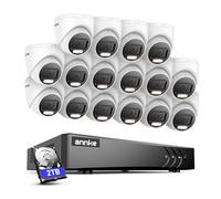 ANNKE Kit de cámaras de seguridad de 16 canales 3K Lite DVR, detección de personas/vehículos, cámara externa de audio con doble luz 3K y visión nocturna a color, grabación 24/7, acceso remoto, 2 TB