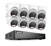 ANNKE Kit de seguridad de 8 canales 3K DVR, 8 cámaras domo externas con doble luz, micrófono integrado, visión nocturna a color, detección de personas/vehículos, H.265+, impermeable IP67, sin HDD