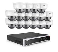 ANNKE Kit de vigilancia 32 CH 4K POE 5MP NVR (sin disco duro) y 16 cámaras de vigilancia IP con audio, vandalismo IK10, visión nocturna, acceso remoto, alarma de movimiento