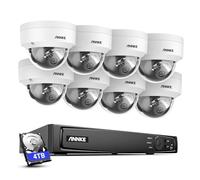 ANNKE Kit de vigilancia con Cable, 4K 16CH PoE con Audio y cámara IP 8X 8MP PoE Impermeable IP67, Resistente al vandalismo IK10, 3TB para grabación Interna 24/7, visión Nocturna 30M