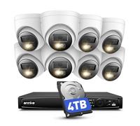 ANNKE Kit Videovigilancia 4K PoE, NVR 16 Canales con HDD 4TB | 8 Cámaras IP PoE 8MP, Detección IA de Personas y Vehículos, Visión Nocturna Color 30m, Audio, IP67 para Casa y Empresa