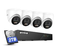 ANNKE Kit Videovigilancia PoE 3K, NVR 8CH 4K con HDD 2TB | 4 Cámaras IP Tipo Torreta con IA Personas/Vehículos, Visión Nocturna Color, Audio Bidireccional, IP67, Seguridad Exterior