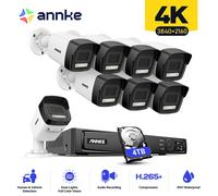 ANNKE-sistema de seguridad de vídeo en red, 8 canales, 8MP, Ultra HD, PoE, 4K, H.265, vigilancia NVR, 4x8MP, HD, IP67, POE, CCTV, cámaras bala 8CH NVR 4Pcs Camera