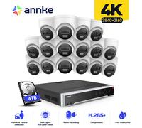 ANNKE-sistema de seguridad de vídeo en red, cámara IP exterior con visión nocturna, 32 canales, 4K, Ultra HD, POE, 12MP, H.265 + NVR, 16X, 8MP, 30m, EXIR 32CH NVR 16Pcs Kits